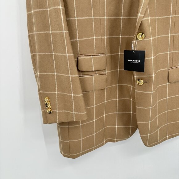 NEW INDOCHINO jacket blazer sport coat windopane plaid custom extra long 52XL - Picture 7 of 12